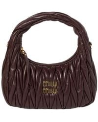 Miu Miu - Wander Matelassé Nappa Leather Hobo Bag - Lyst