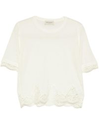 ERMANNO FIRENZE - Short-Sleeve Lace-Trim Top - Lyst