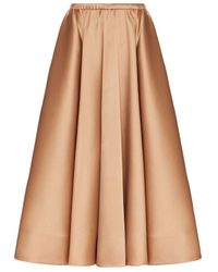 Valentino - High Waist Pleated Midi Skirt - Lyst