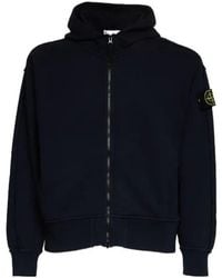 Stone Island - Oversized Fit Zip-Up Hooded Sweatshirt - Lyst