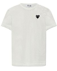 COMME DES GARÇONS PLAY - Comme Des Garçons Play Sheer Mesh T-Shirts - Lyst