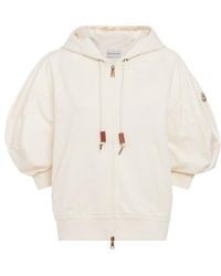 Moncler - Short Sleeve Cotton Zip-Up Hoodie - Lyst