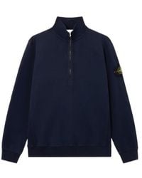 Stone Island - Logo Patch Half-Zipped Sweatshirt - Lyst