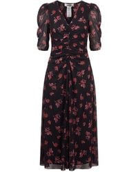 Diane von Furstenberg - Koren Floral-Print Ruched Midi Dress - Lyst