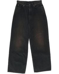 Acne Studios - Logo Patch Wide-Leg Jeans - Lyst