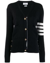 Thom Browne - 4-Bar Stripe Knitted Cardigan - Lyst