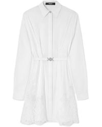 Versace - Lace Inserts Shirt Dress - Lyst