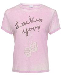 RE/DONE - Printed Round-Neck T-Shirt - Lyst