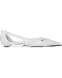 Prada - Openwork Ballet Flats - Lyst