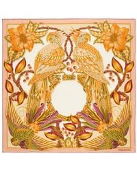 Ferragamo - Parrots Print Silk Scarf - Lyst