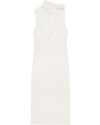 Courreges - Draped-Detail Midi Dress - Lyst