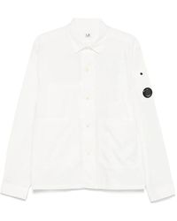 C.P. Company - Logo Plaque Poplin Shirt - Lyst
