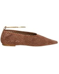 Jil Sander - Pointed Toe Perforated Ballet Flats - Lyst