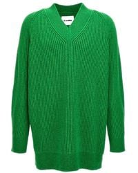 Jil Sander - V-Neck Knitted Oversized Jumper - Lyst