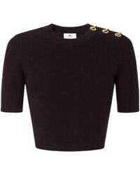 Elisabetta Franchi - Cropped Knit Top - Lyst