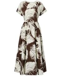 Oscar de la Renta - Printed Cotton-Blend Poplin Midi Dress - Lyst