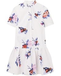 Erdem - Layered Print Mini Shirt Dress - Lyst
