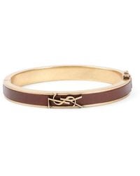 Saint Laurent - Logo Plaque Bracelet - Lyst