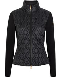 Moncler - Quilted Cotton And Nylon Cardigan - Lyst
