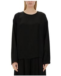 Fabiana Filippi - Long-Sleeve Satin Blouse - Lyst