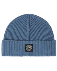 Stone Island - Logo-Patch Ribbed-Knit Beanie Hat - Lyst