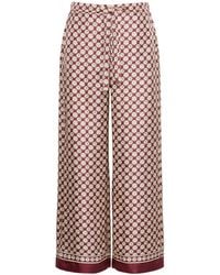 Max Mara - 'S Printed Twill Wide Leg Trousers - Lyst