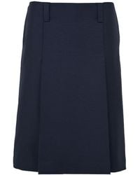 Miu Miu - Logo Embroidered Midi Skirt - Lyst