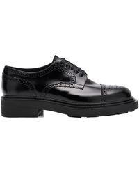 Prada - Brogue Lace-Up Derby Shoes - Lyst