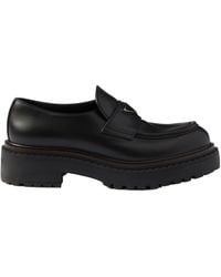 Prada - Logo Plaque Slip-On Loafers - Lyst
