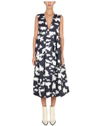 Dries Van Noten - Logo Deep V-Neck Dress - Lyst