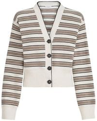 Brunello Cucinelli - Cotton Cardigan With Sparkling Stripes - Lyst