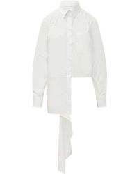 MSGM - Asymmetric Tail Detail Shirt - Lyst