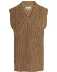 Maison Margiela - V-Neck Straight Hem Knitted Vest - Lyst