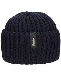 Borsalino - Logo Patch Ribbed Knitted Beanie - Lyst