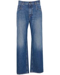 Dolce & Gabbana - Logo Plaque Straight Leg Jeans - Lyst