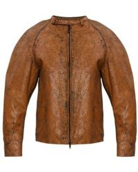 DIESEL - L-Nuri Zip-Fastening Leather Jacket - Lyst