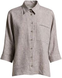 Peserico - Cropped 3/4 Sleeve Shirt - Lyst