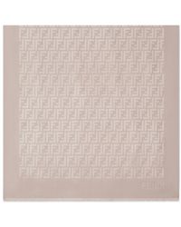 Fendi - All-Over Ff Motif Frayed-Edge Scarf - Lyst