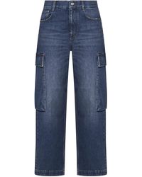 Stella McCartney - High-Waist Cropped Cargo Jeans - Lyst