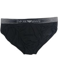 Emporio Armani - Logo Striped Panties - Lyst
