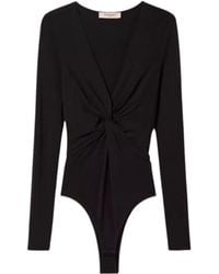 Twinset - V-Neck Gathered Bodysuit - Lyst