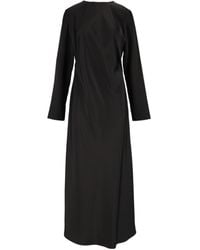 Emporio Armani - Crewneck Satin Dress - Lyst