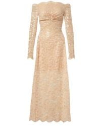 Rabanne - Sequined Off-Shoulder Lace Maxi Dress - Lyst
