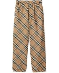 Burberry - Check Twill Drawstring Pants - Lyst