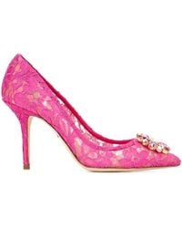 Dolce & Gabbana - Bellucci Embellished Lace Stilettos - Lyst