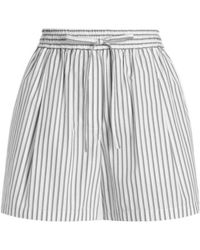 Dolce & Gabbana - Striped Cotton And Silk-Blend Drawstring Shorts - Lyst