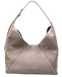 Brunello Cucinelli - Logo Printed Panelled Shoulder Bag - Lyst