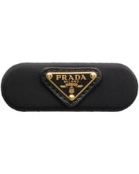 Prada - Logo Plaque Curved Corner Hair Clip - Lyst