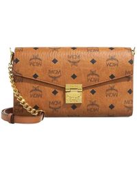 MCM - Tracy Foldover Top Medium Shoulder Bag - Lyst