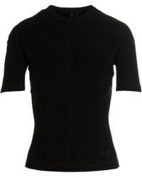 Y-3 - Logo Printed Short-Sleeved Crewneck T-Shirt - Lyst